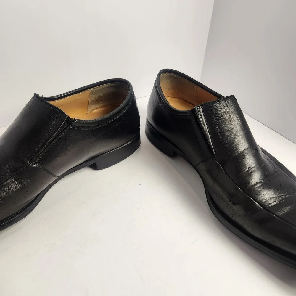 Magnanni Men's Black Leather Classy Comfortable Minimalist Dress Shoes Size 10D‎